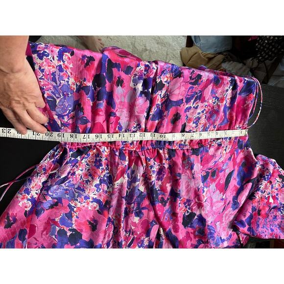 Zara Floral Satin Mini Dress - Picture 4 of 8